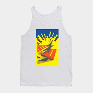 abstract: blue orange yellow Tank Top